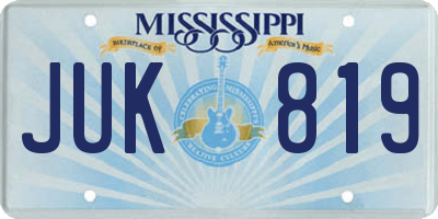 MS license plate JUK819