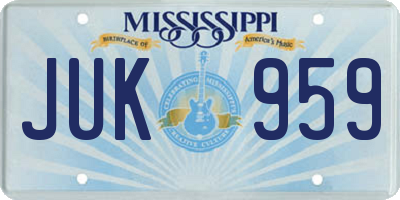 MS license plate JUK959