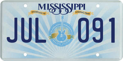 MS license plate JUL091