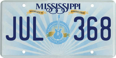 MS license plate JUL368