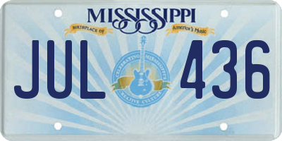 MS license plate JUL436