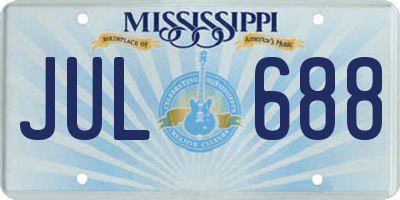 MS license plate JUL688