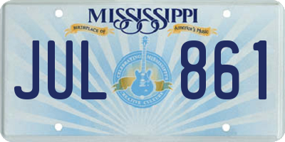 MS license plate JUL861