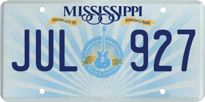 MS license plate JUL927