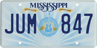 MS license plate JUM847