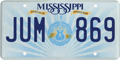 MS license plate JUM869