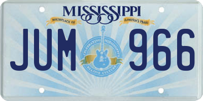 MS license plate JUM966