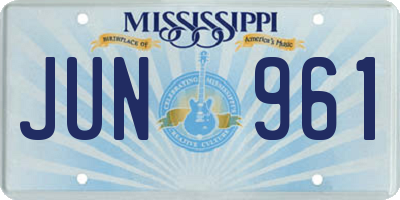 MS license plate JUN961