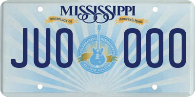 MS license plate JUO000