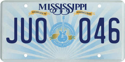 MS license plate JUO046