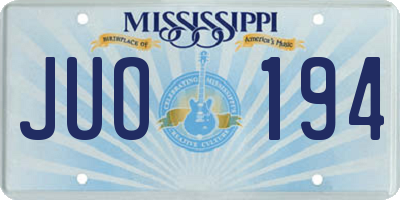 MS license plate JUO194