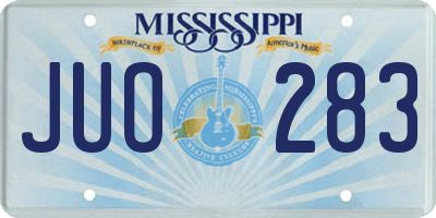 MS license plate JUO283