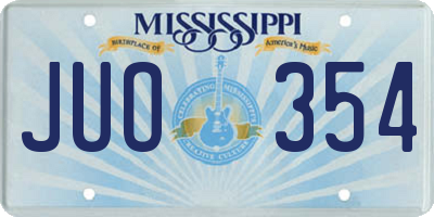 MS license plate JUO354