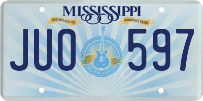 MS license plate JUO597