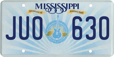 MS license plate JUO630