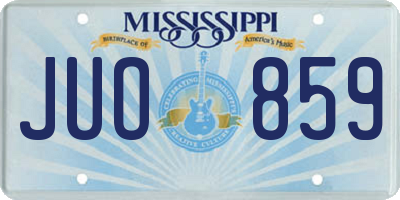 MS license plate JUO859