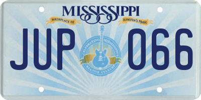 MS license plate JUP066