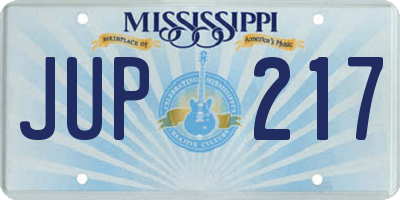 MS license plate JUP217