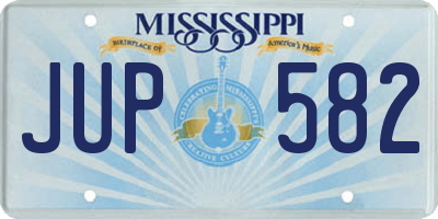 MS license plate JUP582
