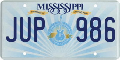 MS license plate JUP986