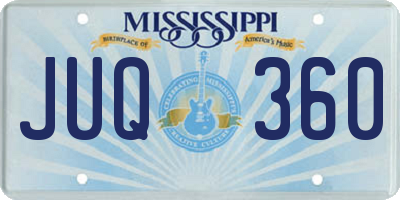 MS license plate JUQ360