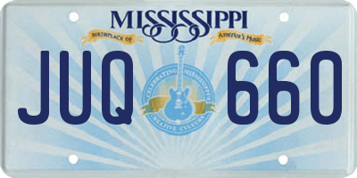MS license plate JUQ660