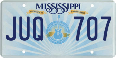 MS license plate JUQ707