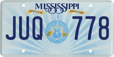 MS license plate JUQ778
