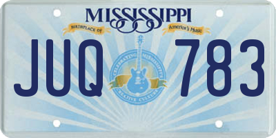 MS license plate JUQ783