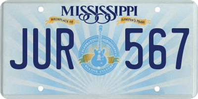 MS license plate JUR567