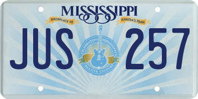 MS license plate JUS257