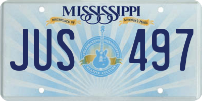 MS license plate JUS497