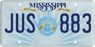 MS license plate JUS883
