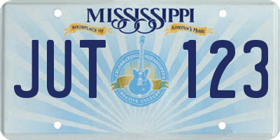 MS license plate JUT123