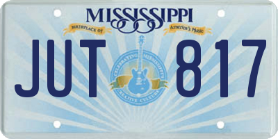 MS license plate JUT817