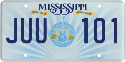 MS license plate JUU101