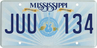 MS license plate JUU134