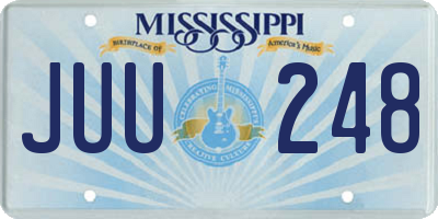 MS license plate JUU248