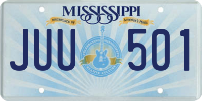 MS license plate JUU501