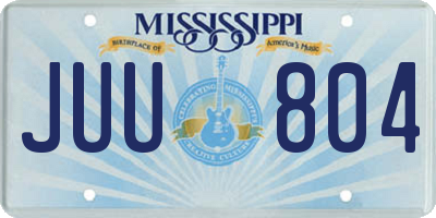 MS license plate JUU804