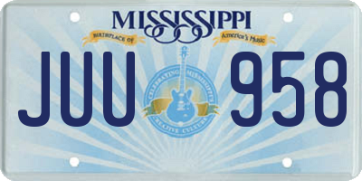 MS license plate JUU958