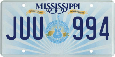 MS license plate JUU994
