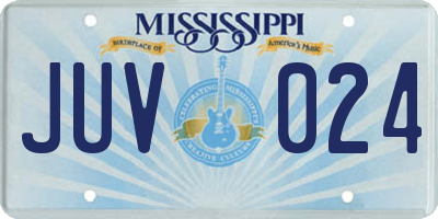 MS license plate JUV024