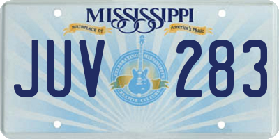 MS license plate JUV283