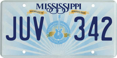 MS license plate JUV342