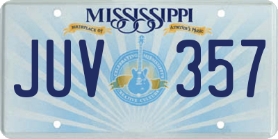 MS license plate JUV357