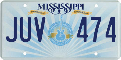 MS license plate JUV474