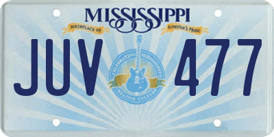 MS license plate JUV477