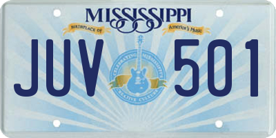 MS license plate JUV501