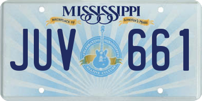 MS license plate JUV661